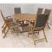Turnbury Extending Dining Table with 6 Henley Textylene Recliners